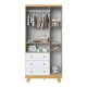 Guarda Roupa Infantil Pingo c/ 3 Portas e 3 Gavetas - Móveis Peroba - Branco Brilho / Amêndoa