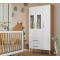 Guarda Roupa Infantil Sky c/ 3 Portas e 2 Gavetas - Móveis Peroba - Branco Brilho / Amêndoa