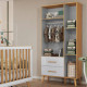 Guarda Roupa Infantil Sky c/ 3 Portas e 2 Gavetas - Móveis Peroba - Branco Brilho / Amêndoa