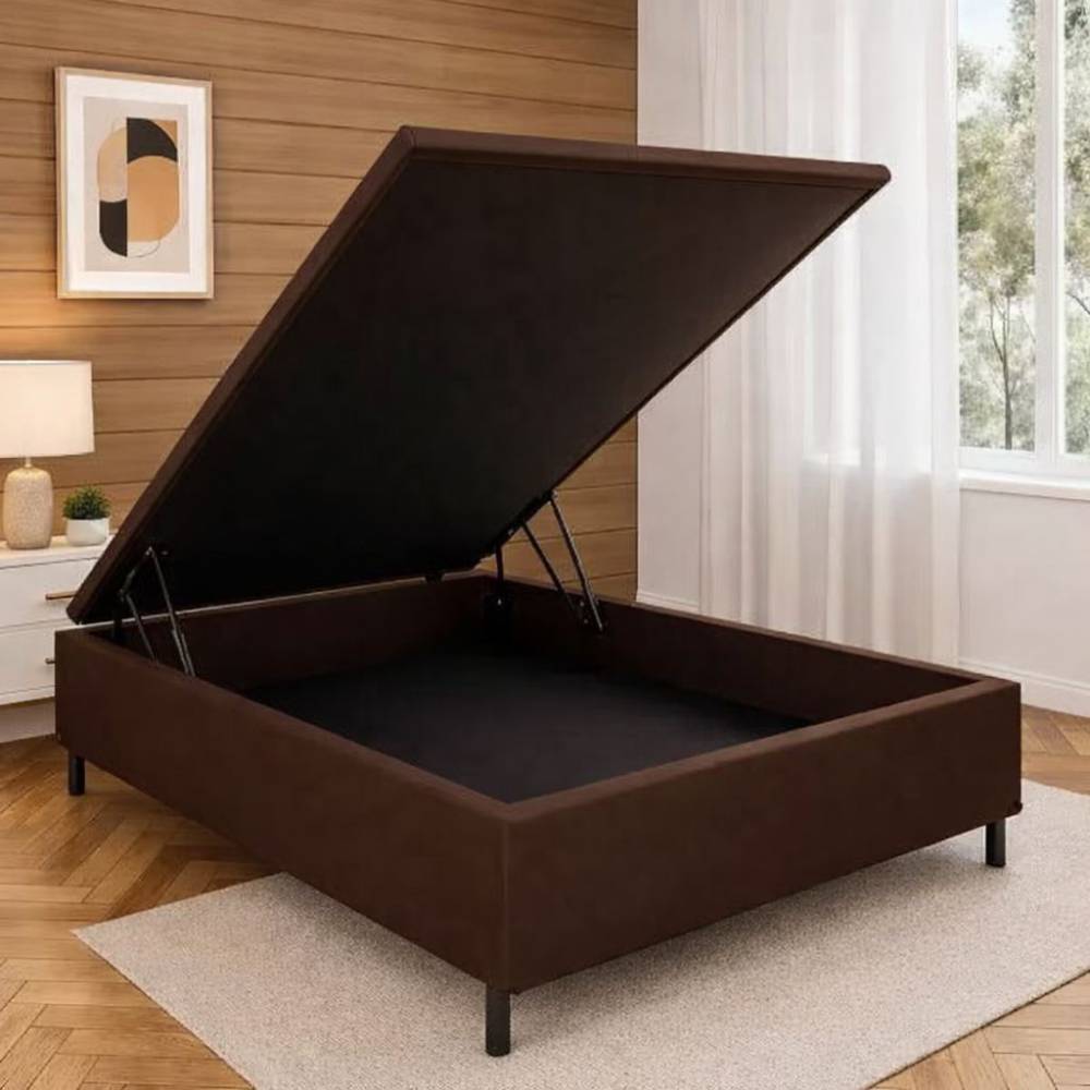 Base Baú Carioca Casal Courino - Marrom