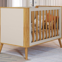 Berço Multifuncional Théo -  Móveis Peroba - Branco Brilho / Amêndoa