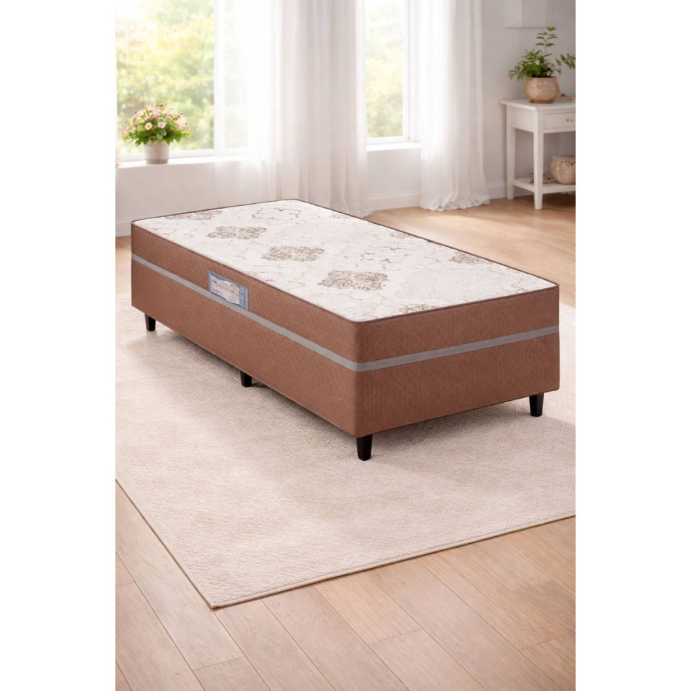 Cama Box Solteiro Açucena 88x188x46cm - Marrom