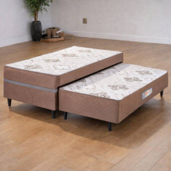 Bicama Açucena Solteiro c/ Auxiliar 88x188x46cm - Marrom