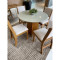 Mesa de Jantar Daila Tampo c/ Vidro 90x90 c/ 4 Cadeiras Sol - Linho Bronze