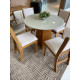 Mesa de Jantar Daila Tampo c/ Vidro 90x90 c/ 4 Cadeiras Sol - Linho Bronze