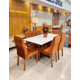 Mesa de Jantar Pedro 160x80 c/ 6 Cadeiras Genova Terracota - Mel / Off White