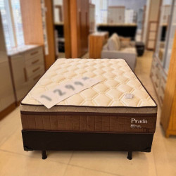 Colchão Prada Casal com Molas Ensacadas 32x188x138cm + Base Cama Box Casal Courino - Preto 