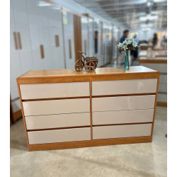 Cômoda Espanha 8 Gavetas - Cinamomo/Off White