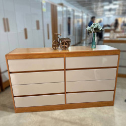 Cômoda Espanha 8 Gavetas - Cinamomo/Off White