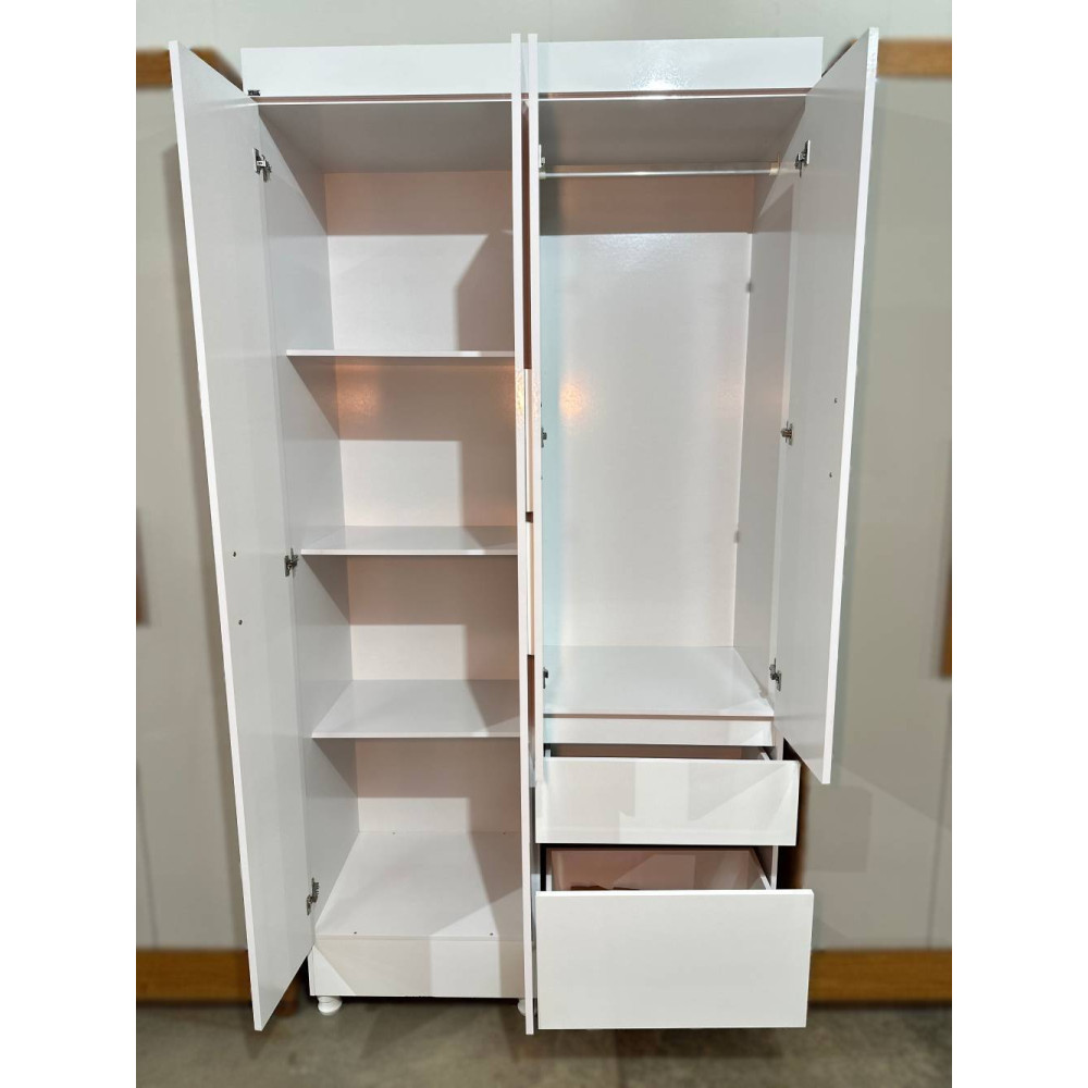 Guarda Roupa Oregon c/ 4 Portas e 2 Gavetas - Neve