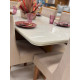 Mesa de Jantar Nevada 180x90cm Tampo Off White Canto Copo com 6 cadeiras Nevada - Linho Bege