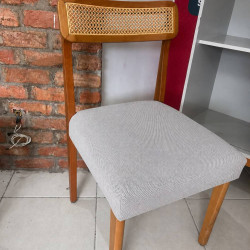 Cadeira Napoles Rattan Mesclado - Linho Cinza