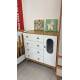 Cômoda Pingo c/ 1 Porta e 4 Gavetas - Móveis Peroba - Branco Brilho / Amêndoa