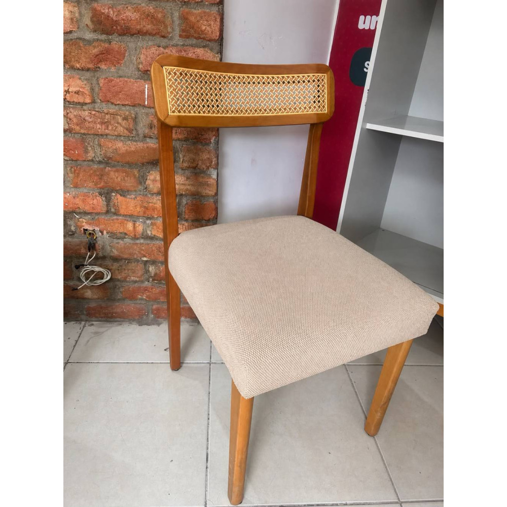 Cadeira Napoles Rattan Mesclado - Linho Bege