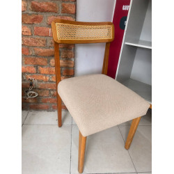 Cadeira Napoles Rattan Mesclado - Linho Bege