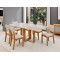 Mesa de Jantar  Tampo c/ Vidro Hana 160x80 c/ 6 Cadeiras Bela - Linho Bege