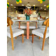 Mesa de Jantar Pedro 160x80 c/ 6 Cadeiras Itaipava Linho Cinza - Mel / Off White