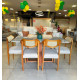 Mesa de Jantar Pedro 160x80 c/ 6 Cadeiras Itaipava Linho Cinza - Mel / Off White