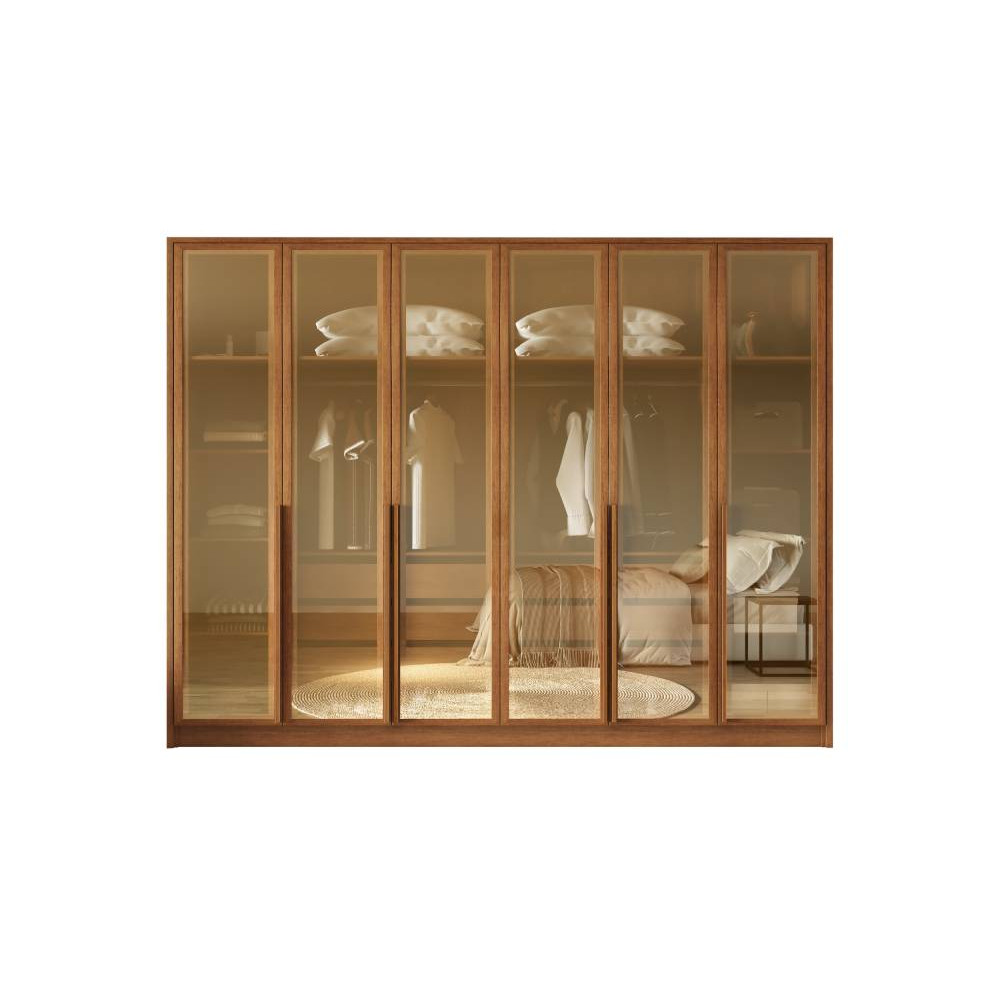 Guarda Roupa Casal Nova Iorque Glass c/ 6 Portas 6 Gavetas - Nature