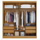 Guarda Roupa Viena Casal c/ Espelho 2 Portas - Nature/Off White  