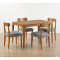 Mesa de Jantar Aurea 120x80 c/ Vidro c/ 4 Cadeira Maragogi - Linho Cinza - Cinamomo