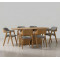 Mesa de Jantar Yasmin 180x100 c/ 6 Cadeira Costa Rica - Linho Cinza - Cinamomo