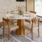 Mesa de Jantar Isis 117x117 C/ 4 Cadeiras Cadeira Maragogi - Linho Bege - Ype Damasco /Off White