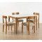 Mesa de Jantar Aurea 120x80 c/ Vidro c/ 4 Cadeira Maragogi - Linho Bege - Ype Damasco/Off White