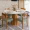 Mesa de Jantar Isis 117x117 C/ 4 Cadeiras Cadeira Maragogi - Linho Verde - Ype Damasco /Off White