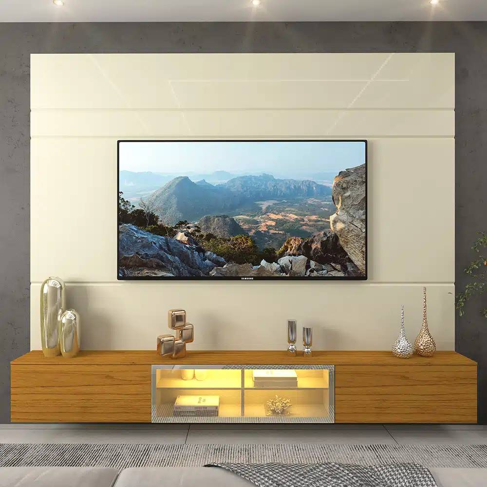 Home Luminare Reflecta 217 Sem Torre c/ Led para Tv até 85" - Off White/Naturale