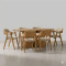 Mesa de Jantar Yasmin 180x100 c/ 6 Cadeira Costa Rica - Linho Bege - Cinamomo