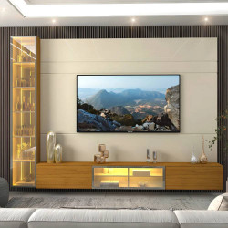Home Luminare c/ 1 Torre Reflecta 293cm c/ Led para Tv até 85 " - Off White/Naturale