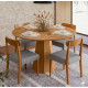 Mesa de Jantar Isis 117x117 C/ 4 Cadeiras Cadeira Maragogi - Linho Cinza - Ype Damasco