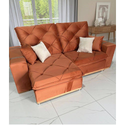Sofá Retrátil e Reclinável Majestic 2,20m - Veludo Terracota 