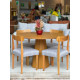 Mesa de Jantar Isis 117x117 C/ 4 Cadeiras Cadeira Maragogi - Linho Cinza - Ype Damasco
