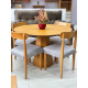 Mesa de Jantar Isis 117x117 C/ 4 Cadeiras Cadeira Maragogi - Linho Cinza - Ype Damasco