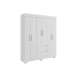 Guarda Roupa Casal Maya c/ 6 Portas 2 Gavetas - Branco 