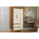 Guarda Roupa Solteiro Maya c/ 3 Portas 2 Gavetas - Cinamomo/off White