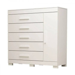 Cômoda Rayane 5 Gavetas com 1 Porta - Branco