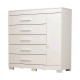 Cômoda Rayane 5 Gavetas com 1 Porta - Branco