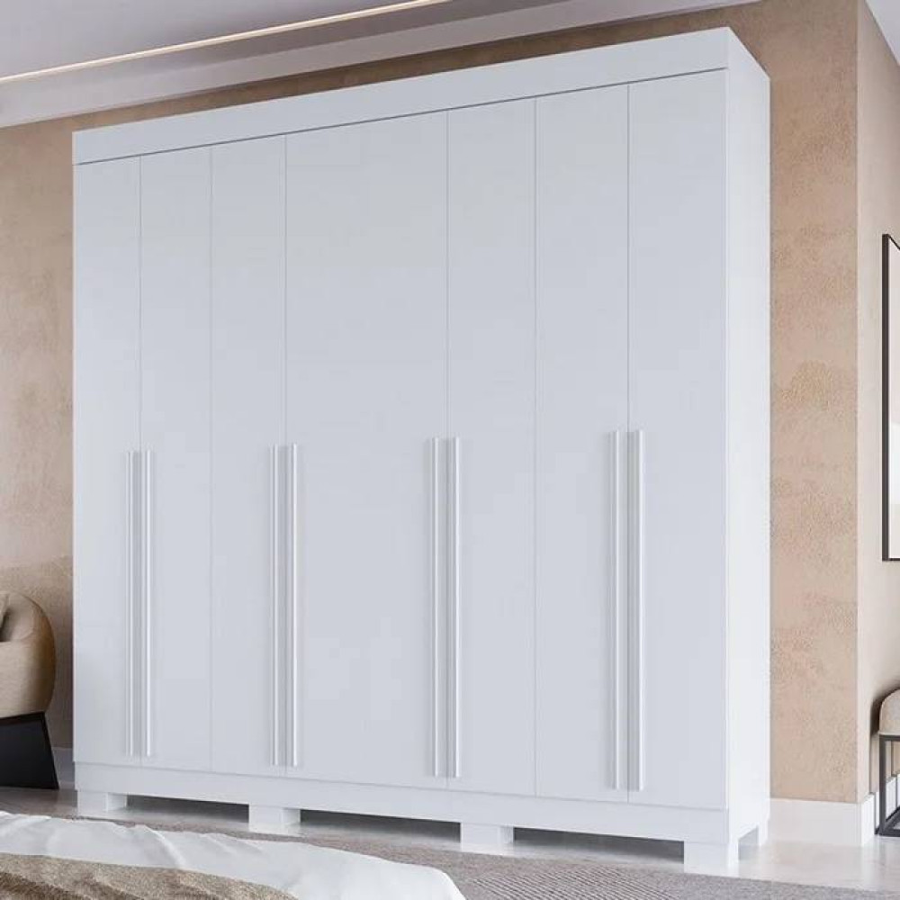 Guarda Roupa Casal Stella c/ 8 Portas 4 Gavetas - Branco