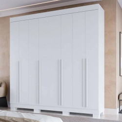 Guarda Roupa Casal Stella c/ 8 Portas 4 Gavetas - Branco