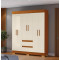 Guarda Roupa Casal Maya c/ 6 Portas 2 Gavetas - Cinamomo/Off White
