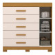 Cômoda Rayane 5 Gavetas com 1 Porta - Cinamomo/Off White
