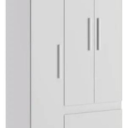 Guarda Roupa Solteiro Maya c/ 3 Portas 2 Gavetas - Branco