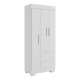 Guarda Roupa Solteiro Maya c/ 3 Portas 2 Gavetas - Branco