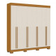 Guarda Roupa Casal Stella c/ 8 Portas 4 Gavetas - Cinamomo/Off White