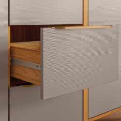 Balcão c/ Tampo c/ 2 portas e 3 Gavetas 120cm Plena - Cinamomo Touch/Nude