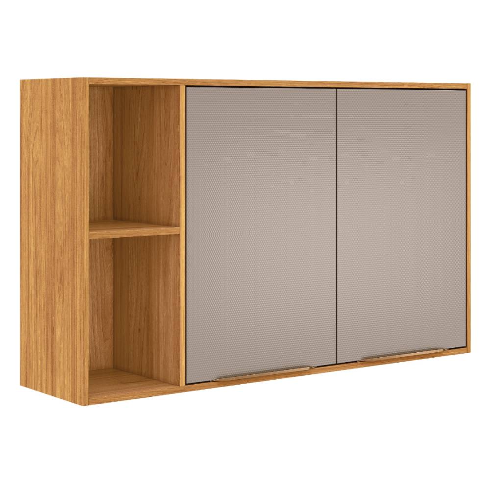 Armário Aéreo 120cm c/ 2 portas Plena - Cinamomo Touch/Nude