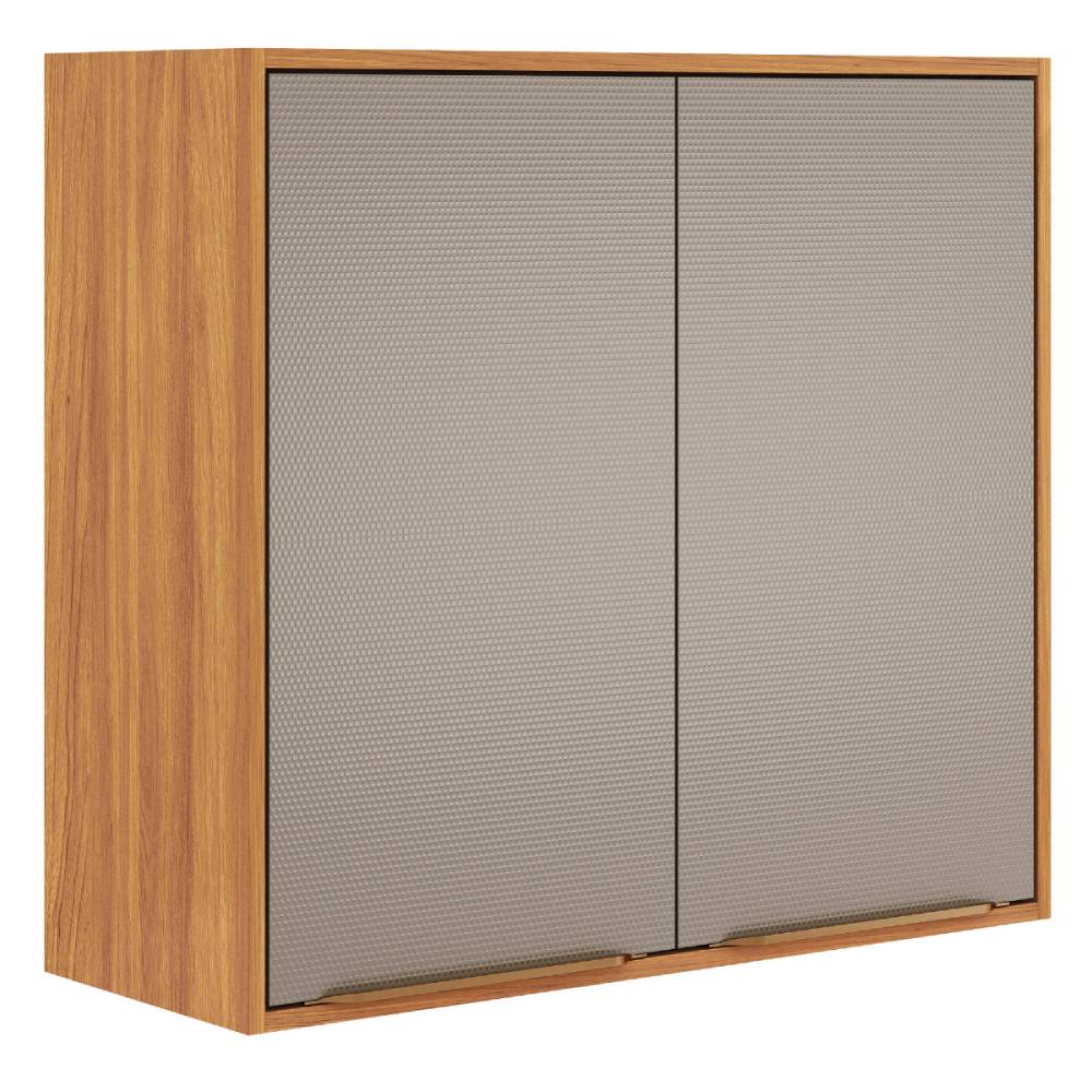Armário Aéreo 80cm c/ 2 portas Plena - Cinamomo Touch/Nude
